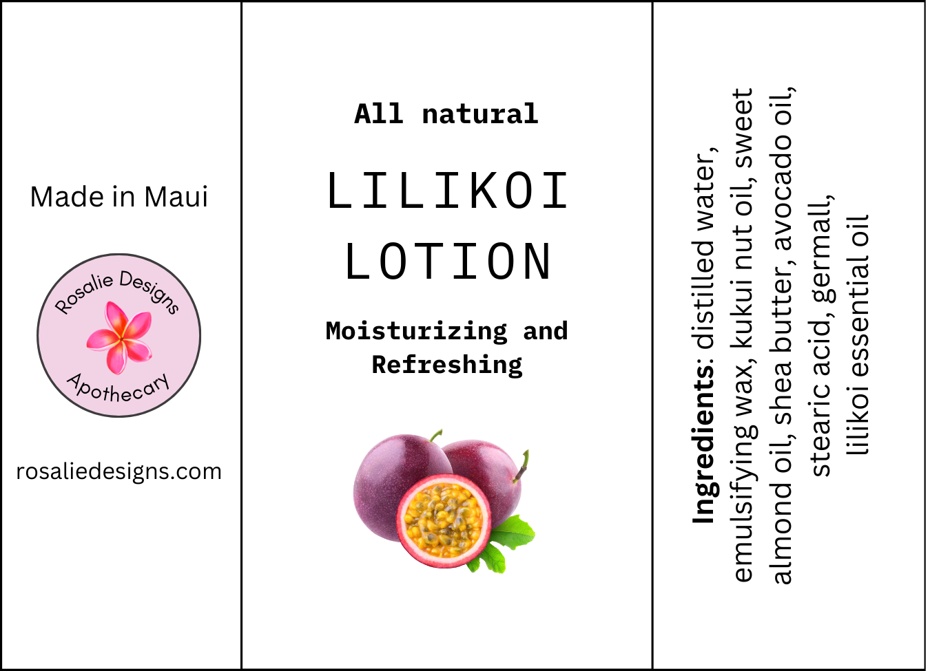 A01 Lilikoi lotion