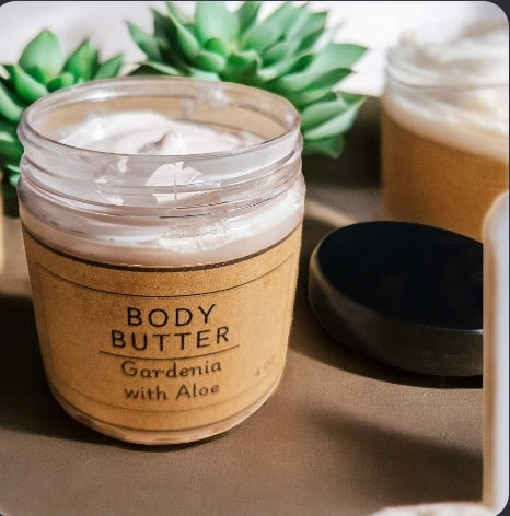 All Natural Gardenia Aloe Body Butter 4oz jar